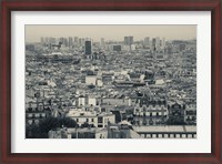 Framed Aerial view of a city viewed from Basilique Du Sacre Coeur, Montmartre, Paris, Ile-de-France, France