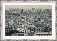 Framed Aerial view of a city viewed from Basilique Du Sacre Coeur, Montmartre, Paris, Ile-de-France, France