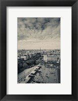 Framed Aerial view of a city viewed from Notre Dame Cathedral, Paris, Ile-de-France, France