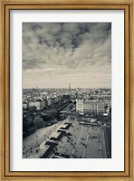 Framed Aerial view of a city viewed from Notre Dame Cathedral, Paris, Ile-de-France, France