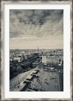 Framed Aerial view of a city viewed from Notre Dame Cathedral, Paris, Ile-de-France, France