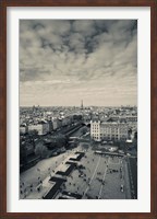 Framed Aerial view of a city viewed from Notre Dame Cathedral, Paris, Ile-de-France, France