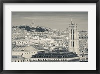 Framed City with St. Jacques Tower and Basilique Sacre-Coeur viewed from Notre Dame Cathedral, Paris, Ile-de-France, France