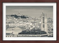 Framed City with St. Jacques Tower and Basilique Sacre-Coeur viewed from Notre Dame Cathedral, Paris, Ile-de-France, France