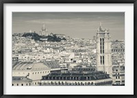 Framed City with St. Jacques Tower and Basilique Sacre-Coeur viewed from Notre Dame Cathedral, Paris, Ile-de-France, France