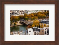 Framed Seine River and city viewed from the Notre Dame Cathedral, Paris, Ile-de-France, France