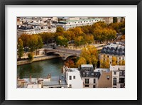 Framed Seine River and city viewed from the Notre Dame Cathedral, Paris, Ile-de-France, France