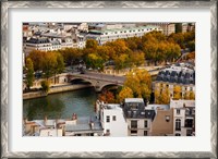 Framed Seine River and city viewed from the Notre Dame Cathedral, Paris, Ile-de-France, France