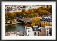 Framed Seine River and city viewed from the Notre Dame Cathedral, Paris, Ile-de-France, France