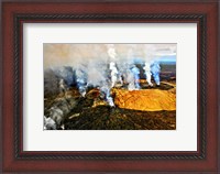 Framed Steam erupting from a volcano, Kilauea, Kauai, Hawaii