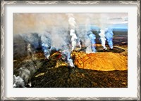Framed Steam erupting from a volcano, Kilauea, Kauai, Hawaii