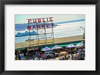 Framed People in a public market, Pike Place Market, Seattle, Washington State, USA