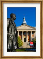 Framed Statue with a State Capitol Building in the background, Annapolis, Maryland, USA