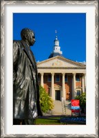 Framed Statue with a State Capitol Building in the background, Annapolis, Maryland, USA