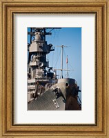 Framed Close UP of USS Missouri, Pearl Harbor, Honolulu, Oahu, Hawaii