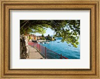 Framed Walkway along the shore of a lake, Varenna, Lake Como, Lombardy, Italy
