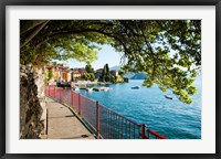 Framed Walkway along the shore of a lake, Varenna, Lake Como, Lombardy, Italy