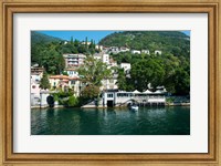 Framed Acquadolce Cafe at the edge of Lake Como, Carate Urio, Province of Como, Lombardy, Italy