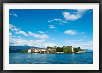 Framed Isola Bella seen from ferry, Stresa, Lake Maggiore, Piedmont, Italy