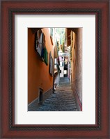 Framed Town steep street, Varenna, Como, Lombardy, Italy