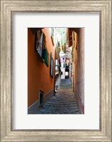 Framed Town steep street, Varenna, Como, Lombardy, Italy