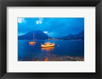 Framed Boats anchored in the Lake Como, Varenna, Lombardy, Italy