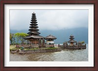 Framed Pura Ulun Danu Bratan temple on the edge of Lake Bratan, Baturiti, Bali, Indonesia