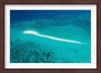 Framed Aerial view of Coral Reef, Great Barrier Reef, Queensland, Australia