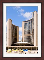 Framed Facade of a government building, Toronto City Hall, Nathan Phillips Square, Toronto, Ontario, Canada
