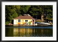 Framed Boathouse at the lakeside, Lake Muskoka, Ontario, Canada