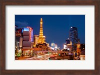 Framed Casinos along the Las Vegas Boulevard at night, Las Vegas, Nevada, USA 2013