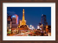 Framed Casinos along the Las Vegas Boulevard at night, Las Vegas, Nevada, USA 2013