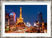 Framed Casinos along the Las Vegas Boulevard at night, Las Vegas, Nevada, USA 2013