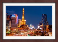 Framed Casinos along the Las Vegas Boulevard at night, Las Vegas, Nevada, USA 2013