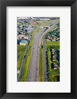 Framed Aerial view of a highway passing through a town, Interstate 80, Park City, Utah, USA