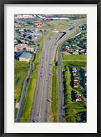 Framed Aerial view of a highway passing through a town, Interstate 80, Park City, Utah, USA