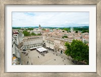 Framed Aerial view of square named for John XXIII, Avignon, Vaucluse, Provence-Alpes-Cote d'Azur, France