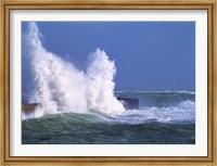 Framed Waves crashing at Lomener harbor, Morbihan, Brittany, France