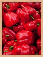 Framed Red bell peppers for sale at weekly market, Arles, Bouches-Du-Rhone, Provence-Alpes-Cote d'Azur, France