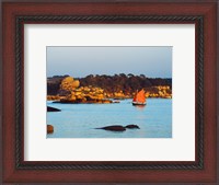 Framed Traditional sailing boat in an ocean, Cotes-d'Armor, Brittany, France