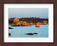 Framed Traditional sailing boat in an ocean, Cotes-d'Armor, Brittany, France