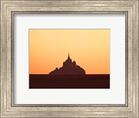 Framed Mont Saint-Michel at sunset, Manche, Basse-Normandy, France