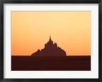 Framed Mont Saint-Michel at sunset, Manche, Basse-Normandy, France