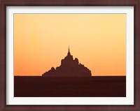 Framed Mont Saint-Michel at sunset, Manche, Basse-Normandy, France