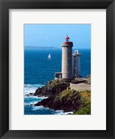 Framed Lighthouse at the coast, Phare du Petit Minou, Goulet de Brest, Finistere, Brittany, France