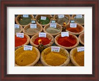 Framed Colorful Spices for Sale in Arles, Bouches-Du-Rhone, Provence-Alpes-Cote d'Azur, France