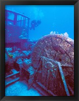 Framed Doc Polson Wreck in the sea, Grand Cayman, Cayman Islands