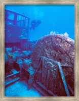 Framed Doc Polson Wreck in the sea, Grand Cayman, Cayman Islands