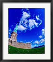 Framed Low angle view of a statue, Statue Of Liberty, Manhattan, Liberty Island, New York City, New York State, USA