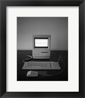 Framed Apple Macintosh Classic desktop PC (black and white)